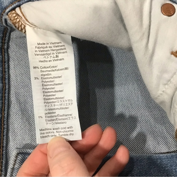 Madewell Wellingford Wash Mid-Rise Straight Jeans Size 27 Knee-Rip Edition Denim - Picture 7 of 8
